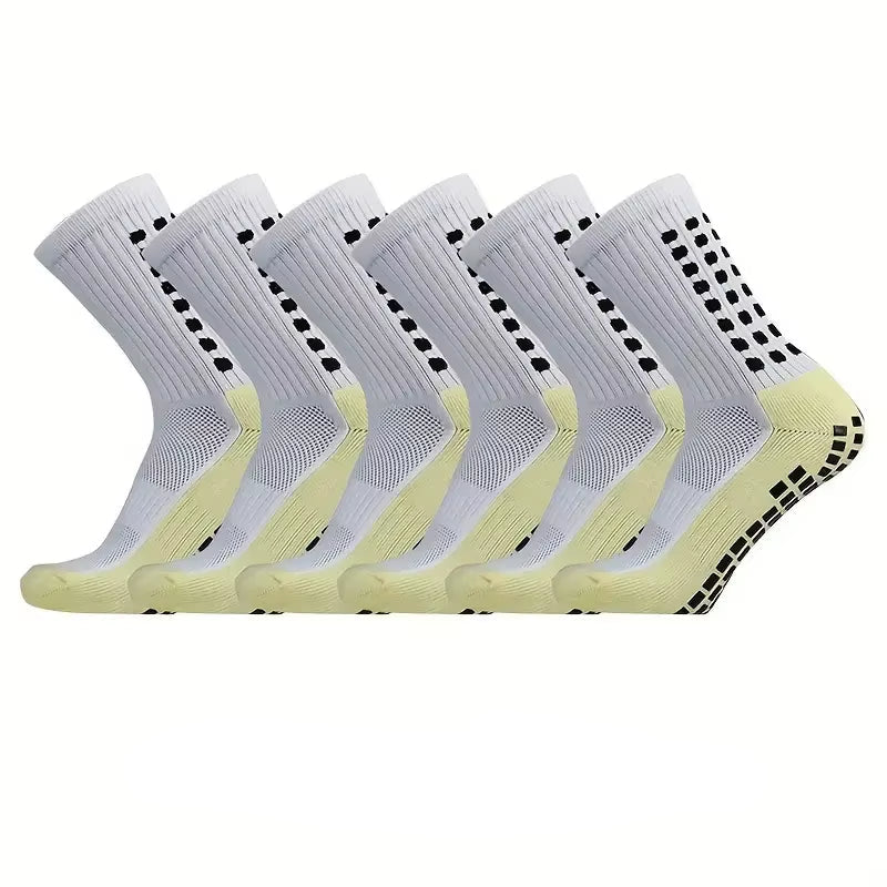 6 Pairs Professional Silicone Non-Slip Football Socks Men Women Breathable Outdoor Sports Soccer Grip Socks
