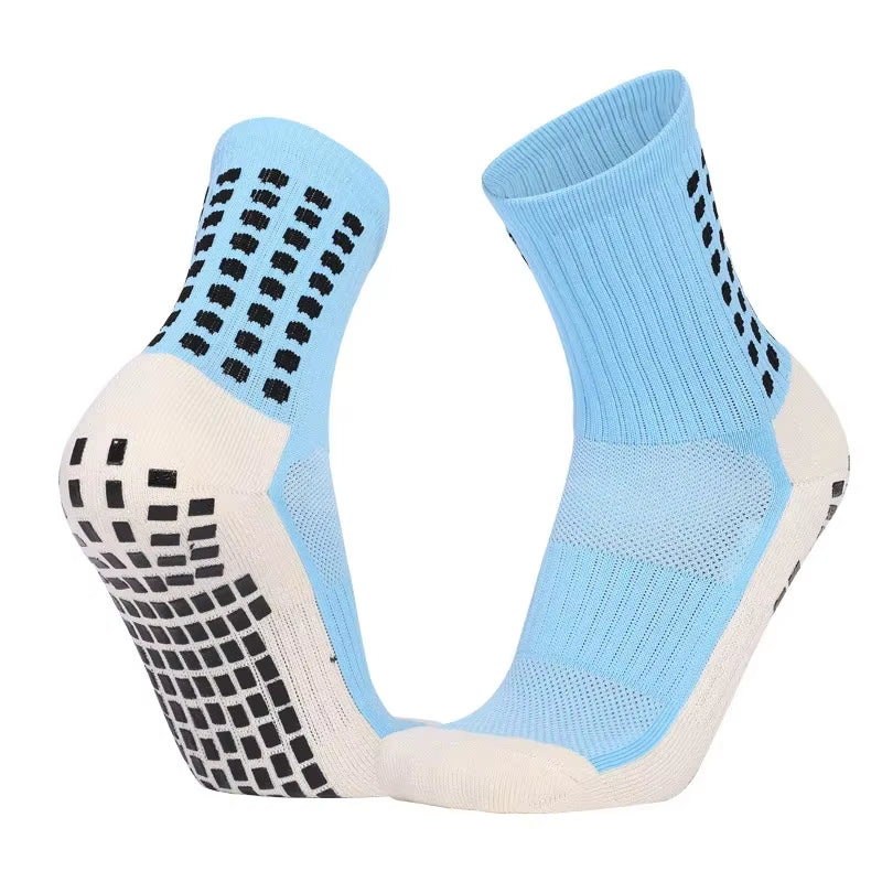 Men's Sports Grip Socks for Football and Basketball - Anti-Slip Soccer Socks with Non-Slip Grip Pads