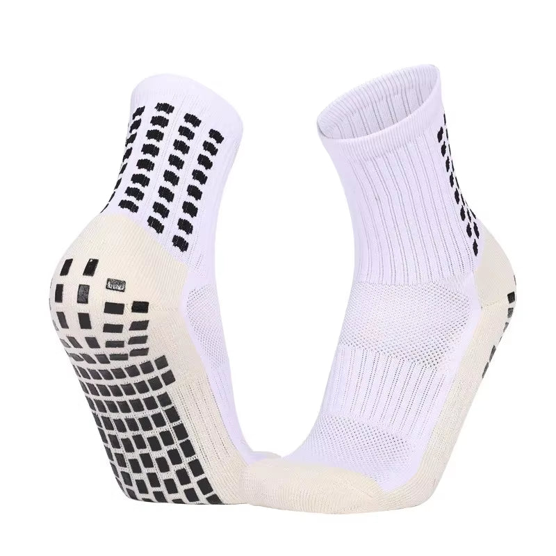 Men's Sports Grip Socks for Football and Basketball - Anti-Slip Soccer Socks with Non-Slip Grip Pads