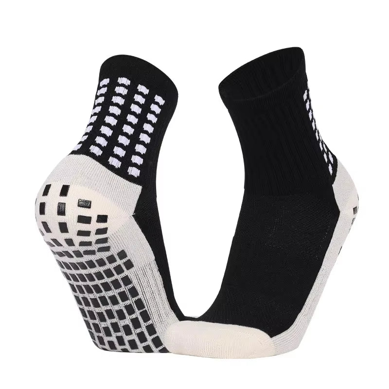 Men's Sports Grip Socks for Football and Basketball - Anti-Slip Soccer Socks with Non-Slip Grip Pads