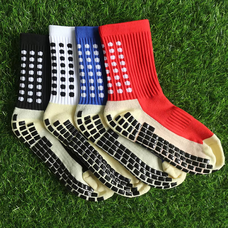 3 Pairs 34-39 Children Breathable Sports Soccer Socks Square Silicone Non-Slip Grip Football Socks Calcetines Hombre