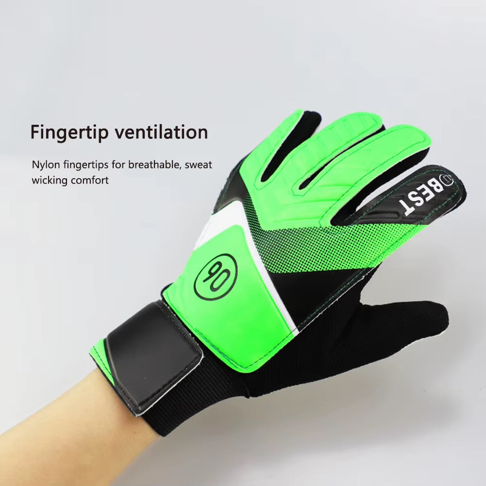 Soccer Goalie Gloves Latex Support Football Goalkeeper Gloves Full Finger Protection Anti-Slip Breathable for Kids Adults