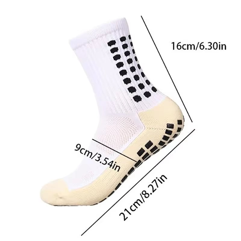 Men's Sports Grip Socks for Football and Basketball - Anti-Slip Soccer Socks with Non-Slip Grip Pads