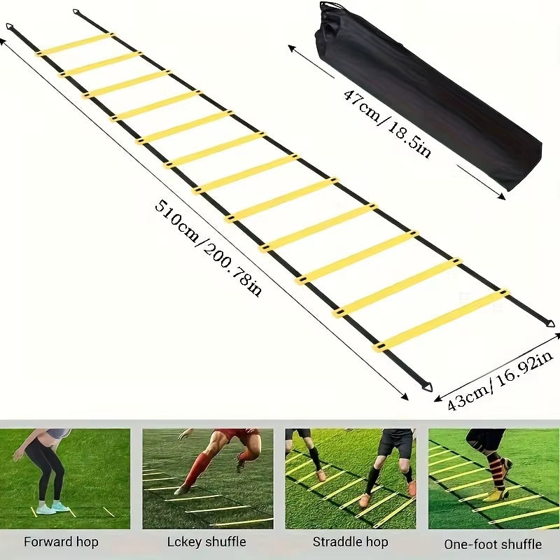 Agility Ladder Speed Ladder Agility Ladder Physical Rope Ladder Football Footstep Coordination Soft Ladder Basketball Training Aid Thickeneded Plaid Ladder