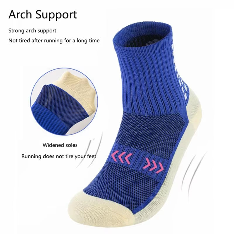 Men's Sports Grip Socks for Football and Basketball - Anti-Slip Soccer Socks with Non-Slip Grip Pads