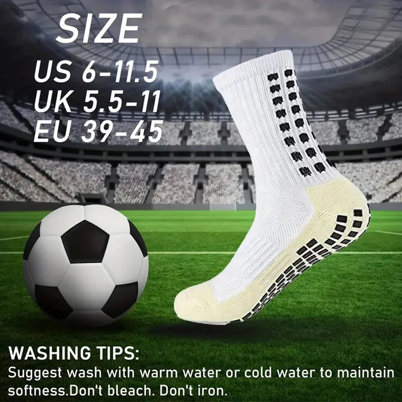 6 Pairs Professional Silicone Non-Slip Football Socks Men Women Breathable Outdoor Sports Soccer Grip Socks
