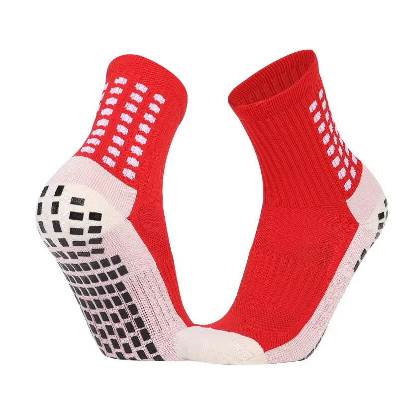 Men's Sports Grip Socks for Football and Basketball - Anti-Slip Soccer Socks with Non-Slip Grip Pads