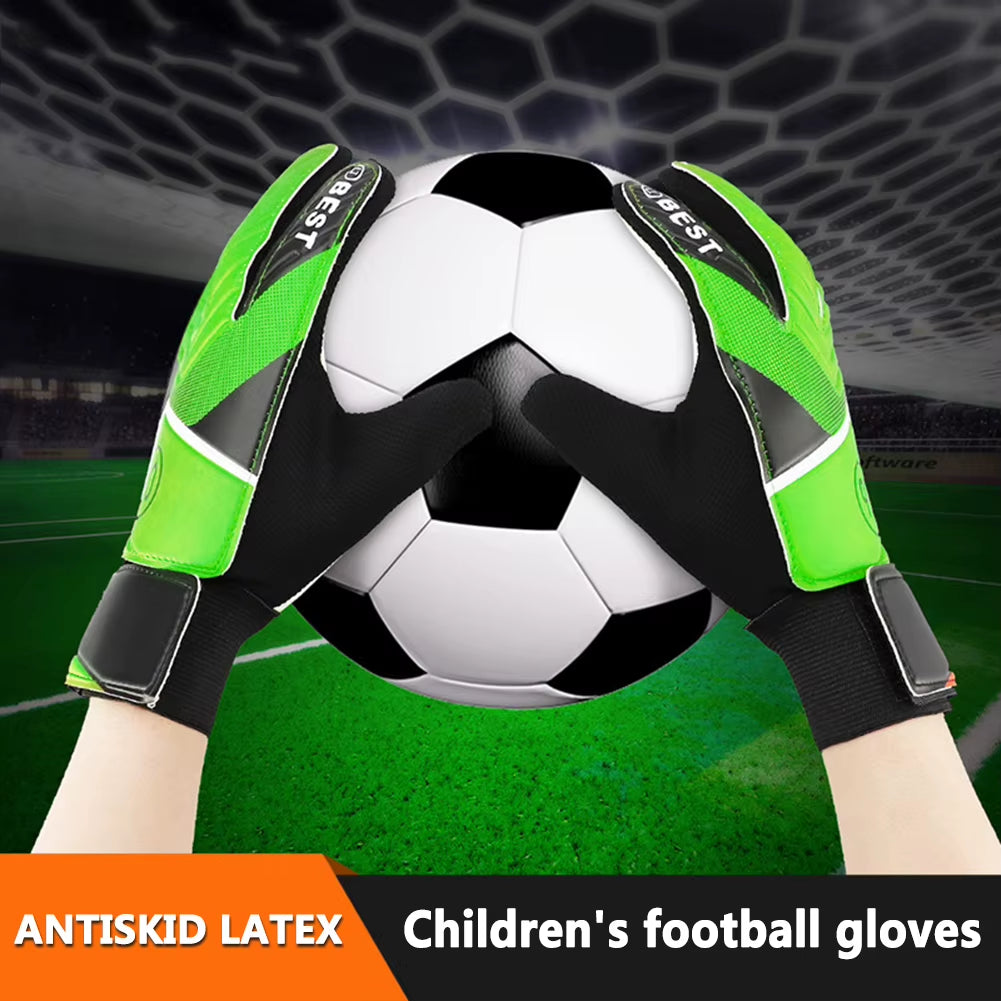 Soccer Goalie Gloves Latex Support Football Goalkeeper Gloves Full Finger Protection Anti-Slip Breathable for Kids Adults